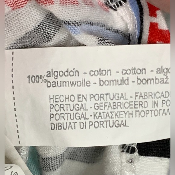 Zara - Black And White Striped Tshirt With All Over Graphic Print - Medium - Picture 5 of 6